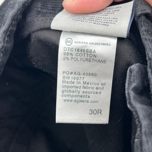 AG Adriano Goldschmied Elvie High Waist Crop Corduroy Trousers Women's 30 - Picture 13 of 14